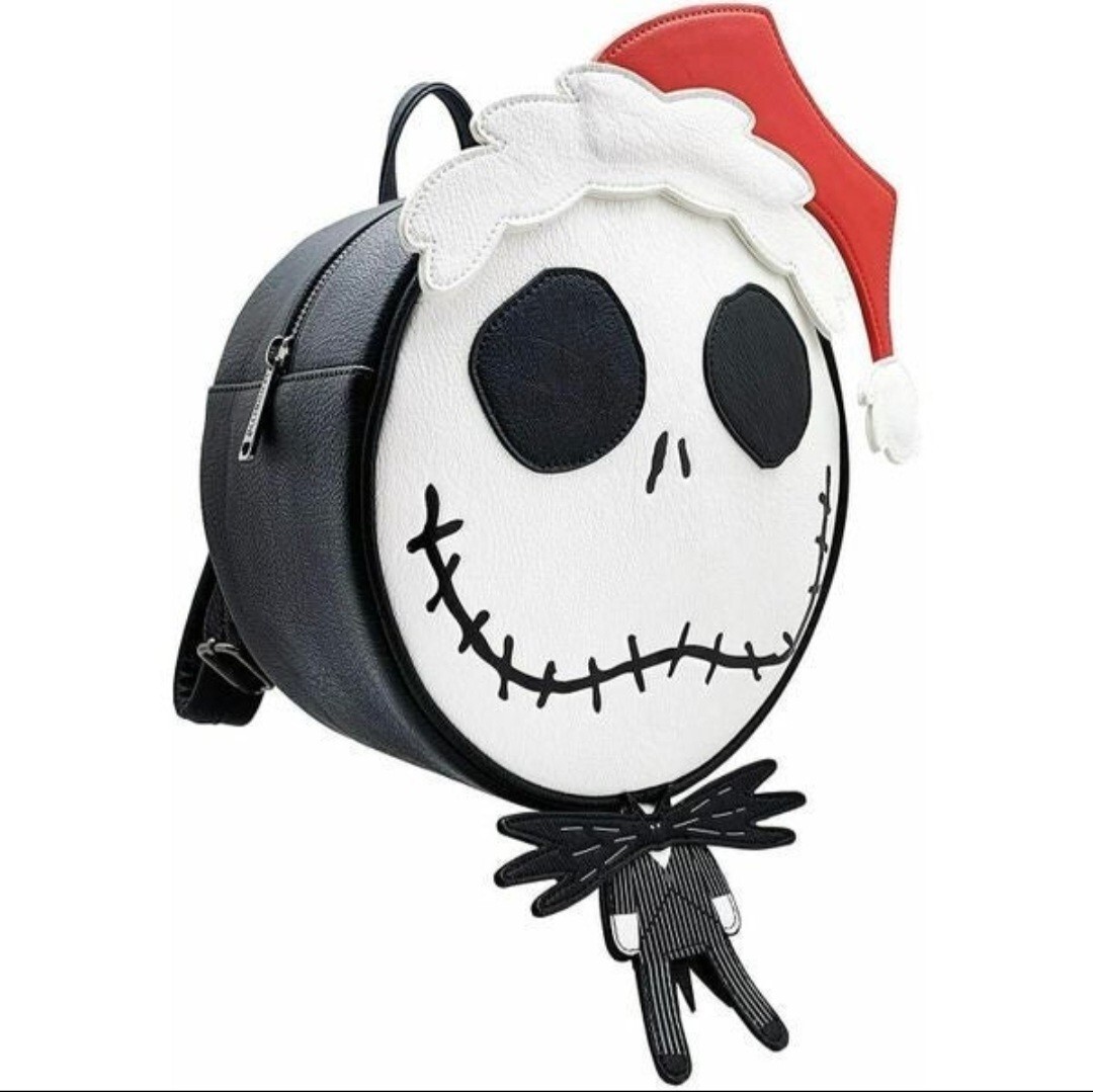 Loungefly Black and Red Jack Skellington Backpack Loungefly Disney Nightmare before Christmas Santa Jack  main image 3