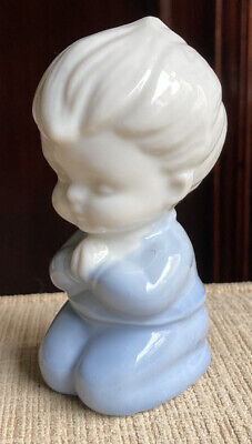 Vintage Inarco E-4754 Porcelain Kneeling Praying Boy Figurine Blue Japan  3.5