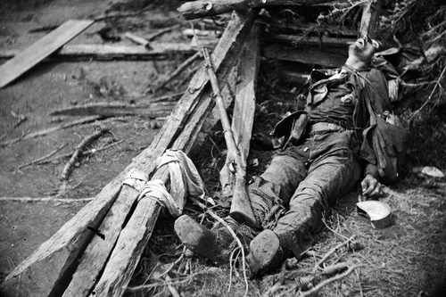 New 5x7 Civil War Photo: Confederate Casualty at Spotsylvania Court House - 1864