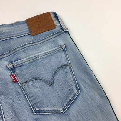 Blue Stretch Denim Mid Rise Fade Jeans 
