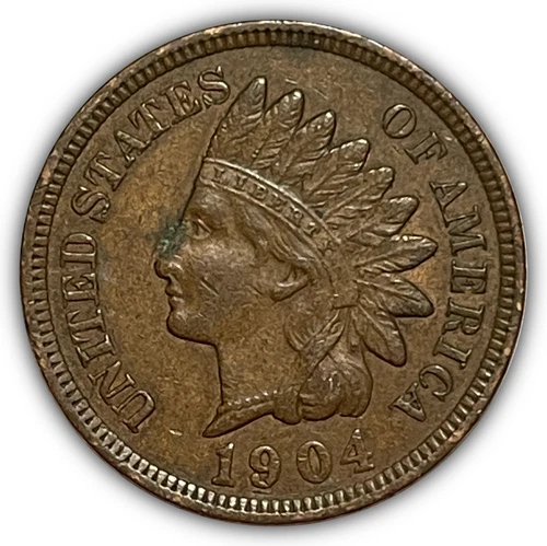 1904 Indian Head Cent Almost Uncirculated AU Coin #22826