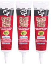 3 DAP Kwik Seal Plus Silicone Latex Adhesive Caulk Clear Paintable 5.5oz 18546