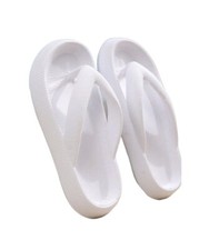 Women's Flip Flops Textured Design Solid White TrendiChique