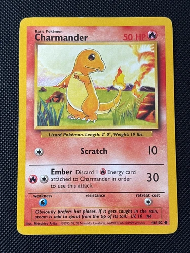 Charmander - Base Set - 46/102 - Common - Vintage Pokemon Card