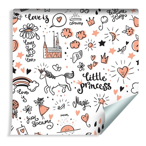 10M Vlies Tapete Rolle Kinderzimmer EinhöRner Herzen Blumen Wolken Xxl 1159-image
