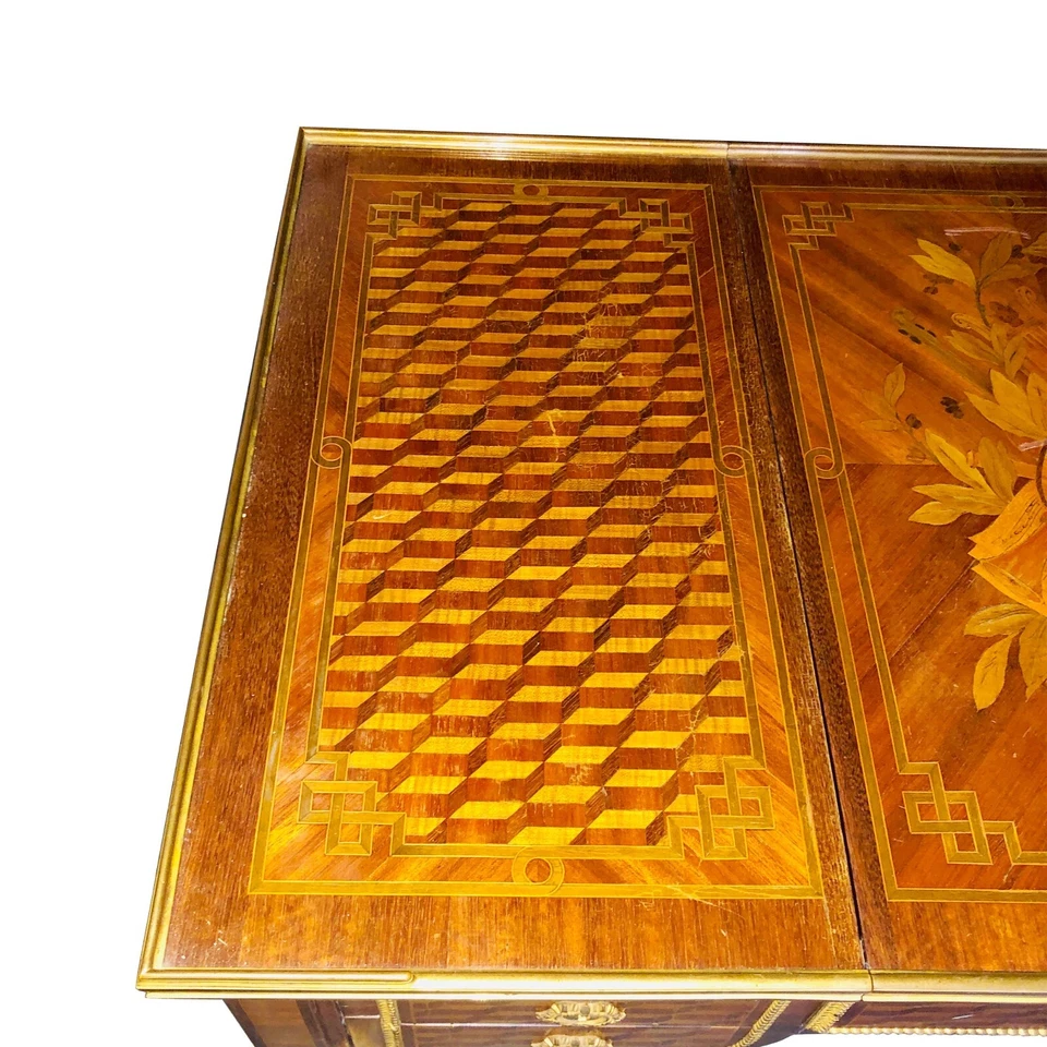 Escritorio francés Luis XVI Kingwood del siglo XIX con marquetería Foto 4 de 4