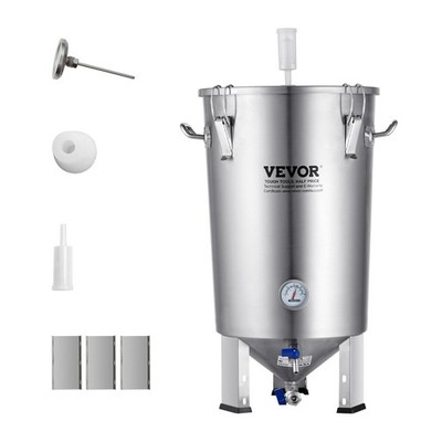 8 Gallon Stainless Steel Fermentation Barrel with Thermometer for Home Brewing