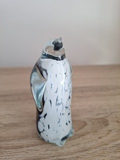 (3) Tall Glass Hoglund Penguin 1994 NZ.Black and White Handmade