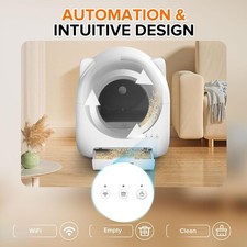 Large Auto Cat Litter Box with App Monitoring, Deodorizer, Liner Bags Brush Tool