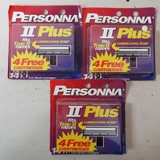 Lot 3 Vtg Personna II Plus Razor Blades Cartridges 14 each 42 Total