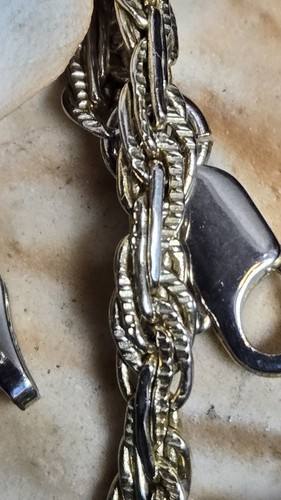 Italian 14K Solid Gold 9.5" Long Bracelet Braided Twist Chain For Wrist Or Ankle - Picture 3 of 10