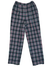 Vtg Pendleton Black Stewart 8 Women Pants Tartan 100 Virgin Wool Red Green Plaid