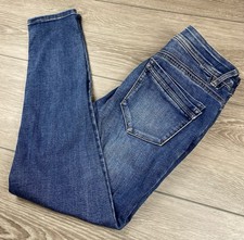 Democracy Women  s  AB  Technology Straight Leg Distressed Denim Jeans Blue Sz 6