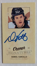 2009-10 UD UPPER DECK CHAMPS DANIEL CARCILLO SIGNATURES AUTO SP MINI NHL FLYERS