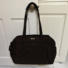 Vera Bradley Large Espresso Brown Quilted Stroll Around Diaper Bag