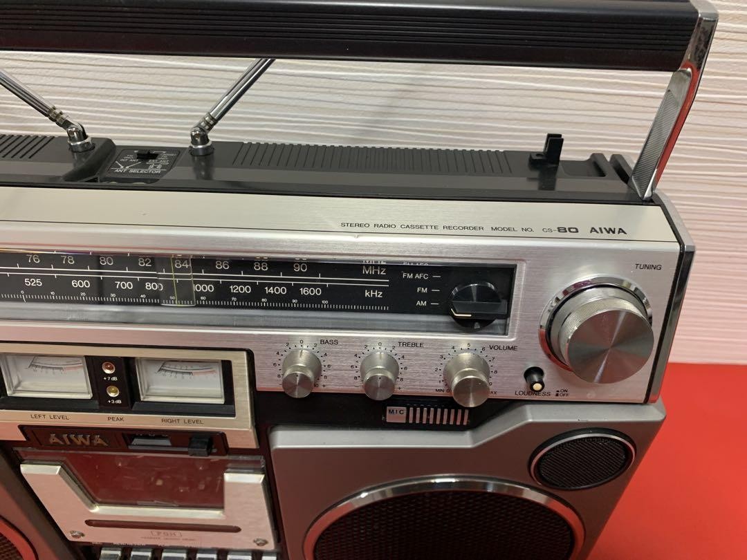 アイワラジカセ CS-80 レコーダー 2バンド昭和レトロ(D192) アイワ