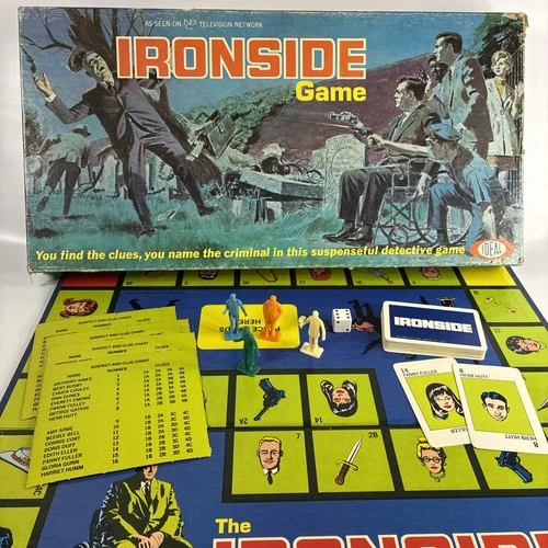 Vintage Ironside Board Game 1967 IDEAL Based on NBC TV Show  100% Complete