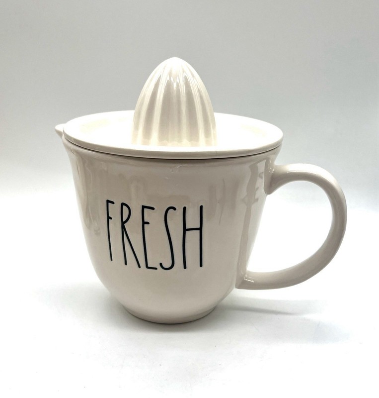 Rae Dunn Artisan Collection by Magenta Manuel White Ceramic Juicer FRESH