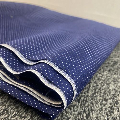 Navy Blue w/ Tiny White Polka Dots Cotton Quilt Fabric 4 yards 23" x 45" Vintage - Picture 7 of 7