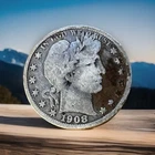 1908 D BARBER HALF DOLLAR - US COLLECTIBLE COIN 90% SILVER