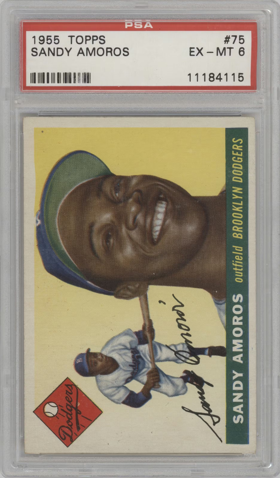1955 Topps - Sandy Amoros #75 (RC) PSA 6 EX-MT