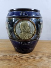 ROYAL DOULTON LAMBETH 1902 EDWARD VII ALEXANDRA TOBACCO JAR MODEL 1890 STONEWARE