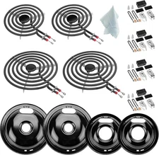 Cenipar Burner Drip Pans & Element Kit for Whirlpool/Frigidaire Ranges