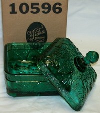 VINTAGE Honey Bee Dish SPRUCE GREEN INDIANA GLASS Tiara Sticker * MINT IN BOX