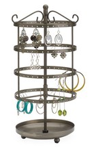 Lot of 3 Earring Displays Holds 72 Pr Jewelry Countertop Rack 13" Rotating Spins
