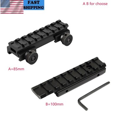 0.5 Inch Flat-Top 8 Slots Riser Mount/Dovetail to Picatinny Rail Extend Mount