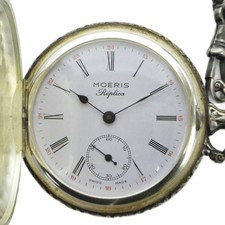 Maurice MOERIS Pocket Watch Roman Manual Wind Small Second White Dial Silver GY1