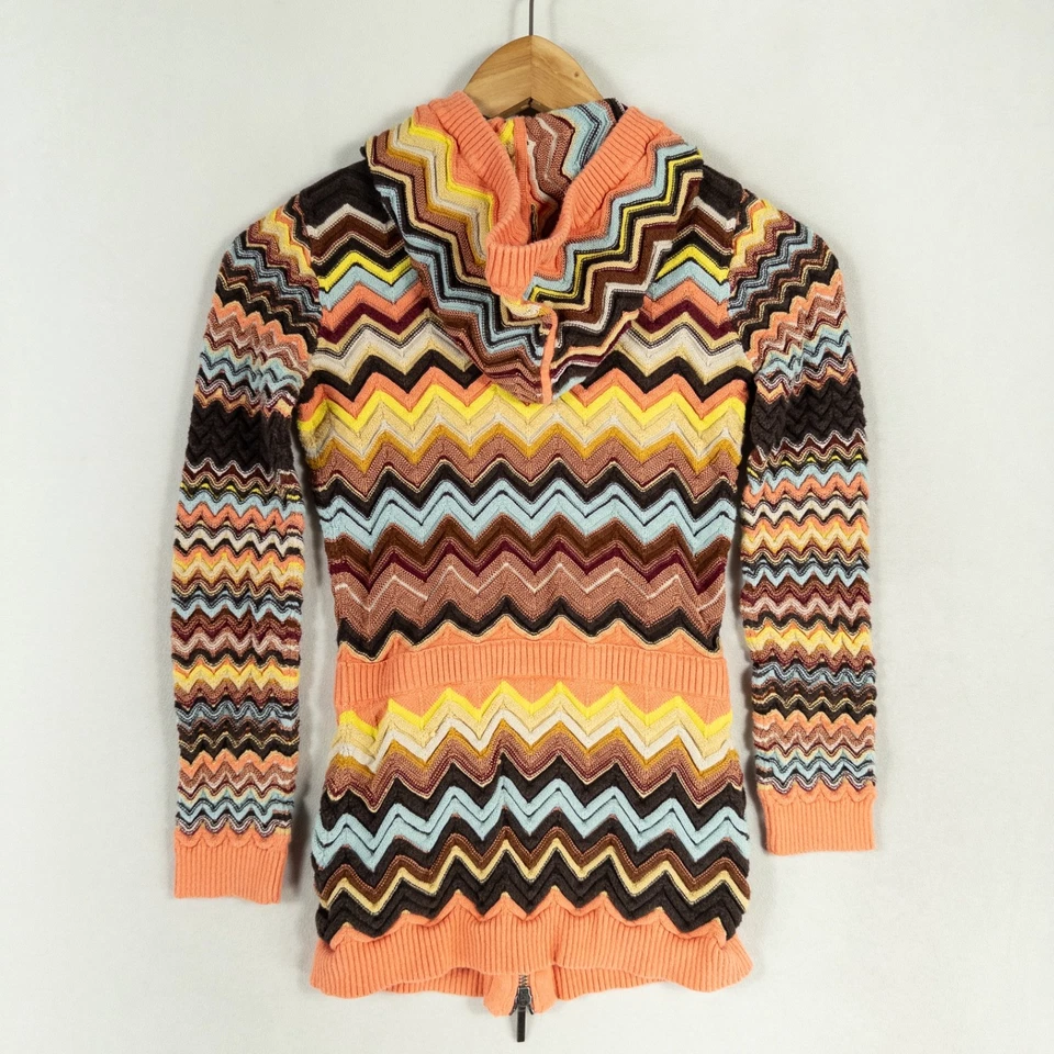 SUÉTER CÁRDIGAN CON CAPUCHA MISSONI Target Colore Zig Zag Chevron - Niñas MEDIANO Foto 3 de 4