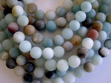 Gemstone Beads Amazonite Round 8mm Matte 15.4in Strand 48-50 beads Hole 1mm