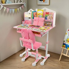 Höhenverstellbarer Kinderschreibtisch Kinder Arbeitszimmer Schreibtisch mit Schubladen Kinderschreibtisch und Stuhl Set