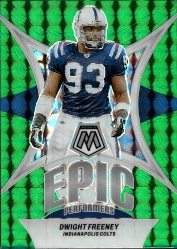 2024 Panini Mosaic Dwight Freeney #EP-DF Epic Performers Mosaic Green 27L