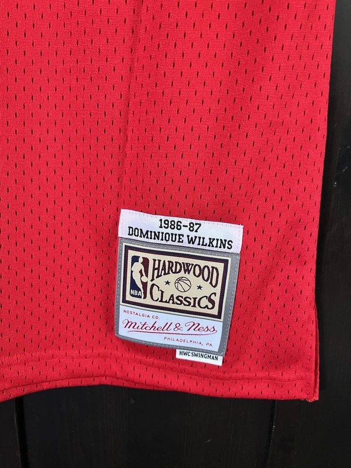 Camiseta deportiva de los Atlanta Hawks Dominique Wilkins Mitchell & Ness 1986-87 Swingman nueva con etiquetas Foto 3 de 4