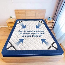 4Bed Sheet Fasteners Adjustable Elastic Suspenders Straps Mattress Covers Clips
