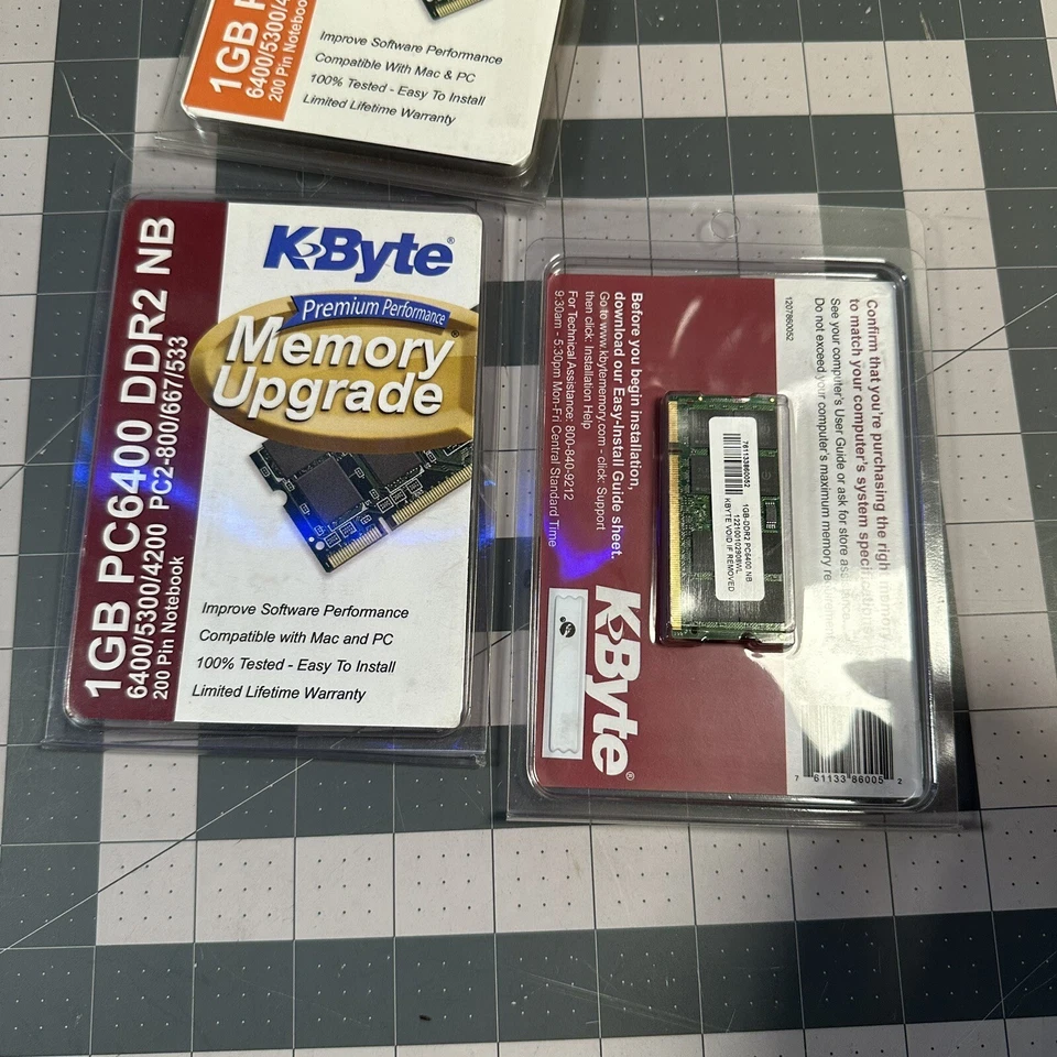 K Byte 1GB PC-6400/5300/4200 DDR2 NB PC2-800/667/533 20 PIN NOTEBOOK MEMORY RAM - Image 4 of 4
