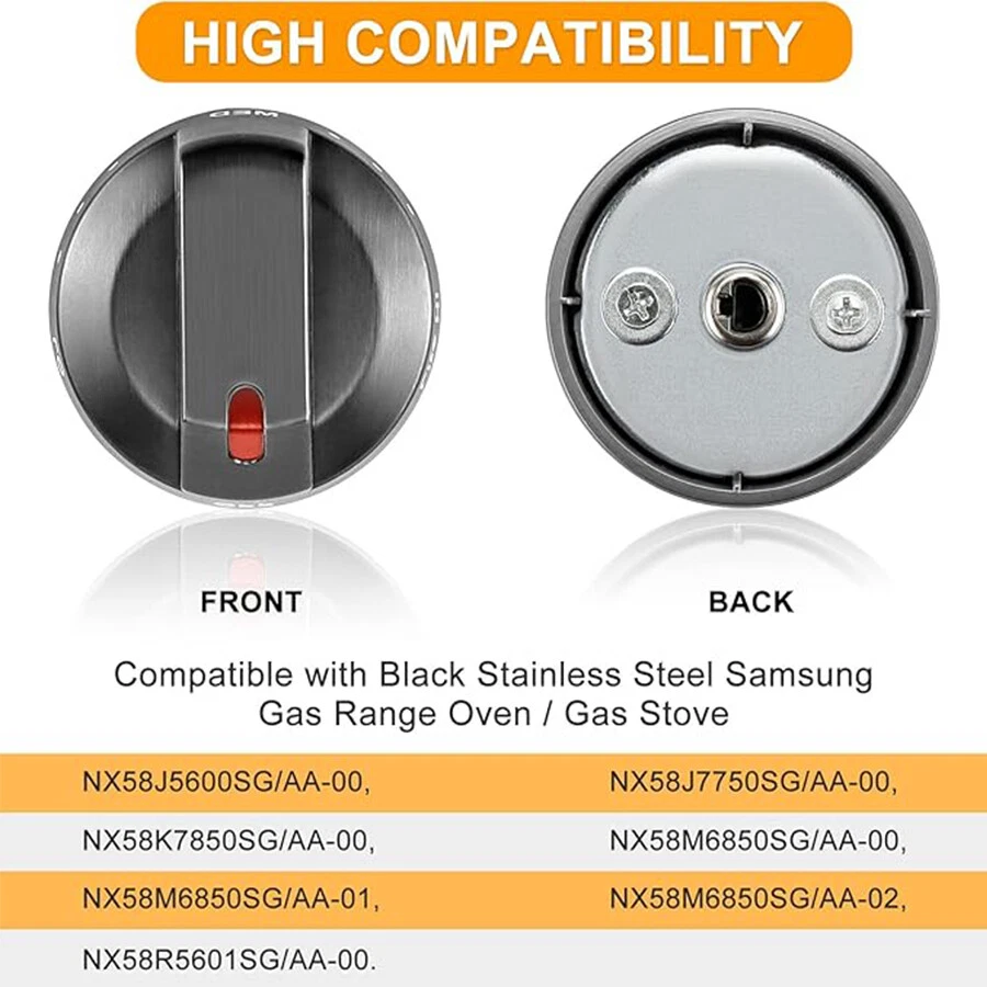 DG64-00473B perillas de estufa para perillas de rango de gas Samsung-Gas Pack de 5 Foto 3 de 4