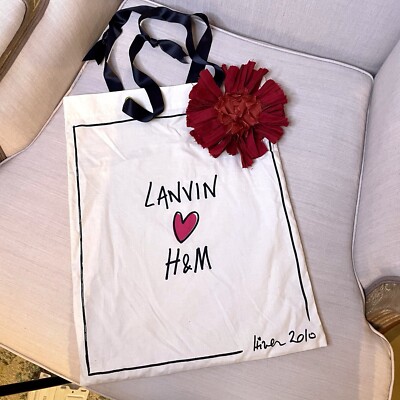Lanvin X H&M Alber Elbaz canvas shopping tote bag Limited edition VIP GIFT Rare
