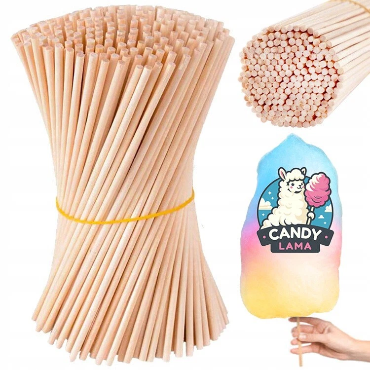 Cotton Candy High-Quality Bamboo Wood Round Sticks 15.inch/38cm - Image 2 of 4