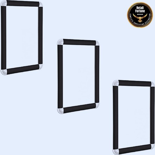 BLACK Snap Frame Picture Frame Clip Frame with Rounded Corners in 5 Size A0 - A4 - Picture 2 of 8