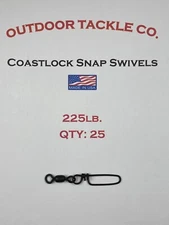 Coastlock Snap Swivel- 2/0 225lb. - Black Oxide - 25 Pack - Made in USA