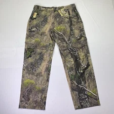 Magellan Mens XL 40x32 Elastic Waist Mossy Oak Rio Convertible Camo Cargo Pants
