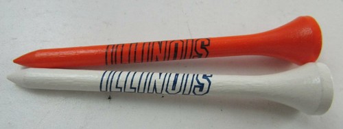 PAC Golf NCAA Collegiate Golf 2 3/4" inch 1400 Tees ILLINOIS Fighting Illini - 第 1/2 張圖片