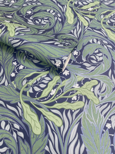 VALE LEAF BLUE GREEN WALLPAPER QUALITY FEATURE WALL 221501 - Picture 14 of 15