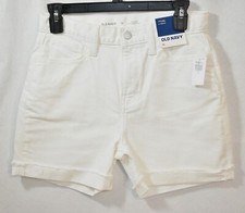 Old Navy White Jean Shorts Size 16 Adjustable Waist Girl's Cut-Offs