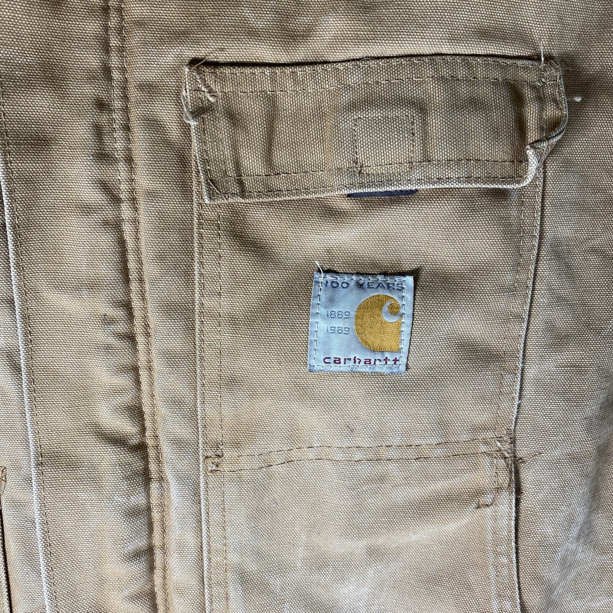 Vintage Carhartt 100 Years 1989 Canvas Jacket Mens 50