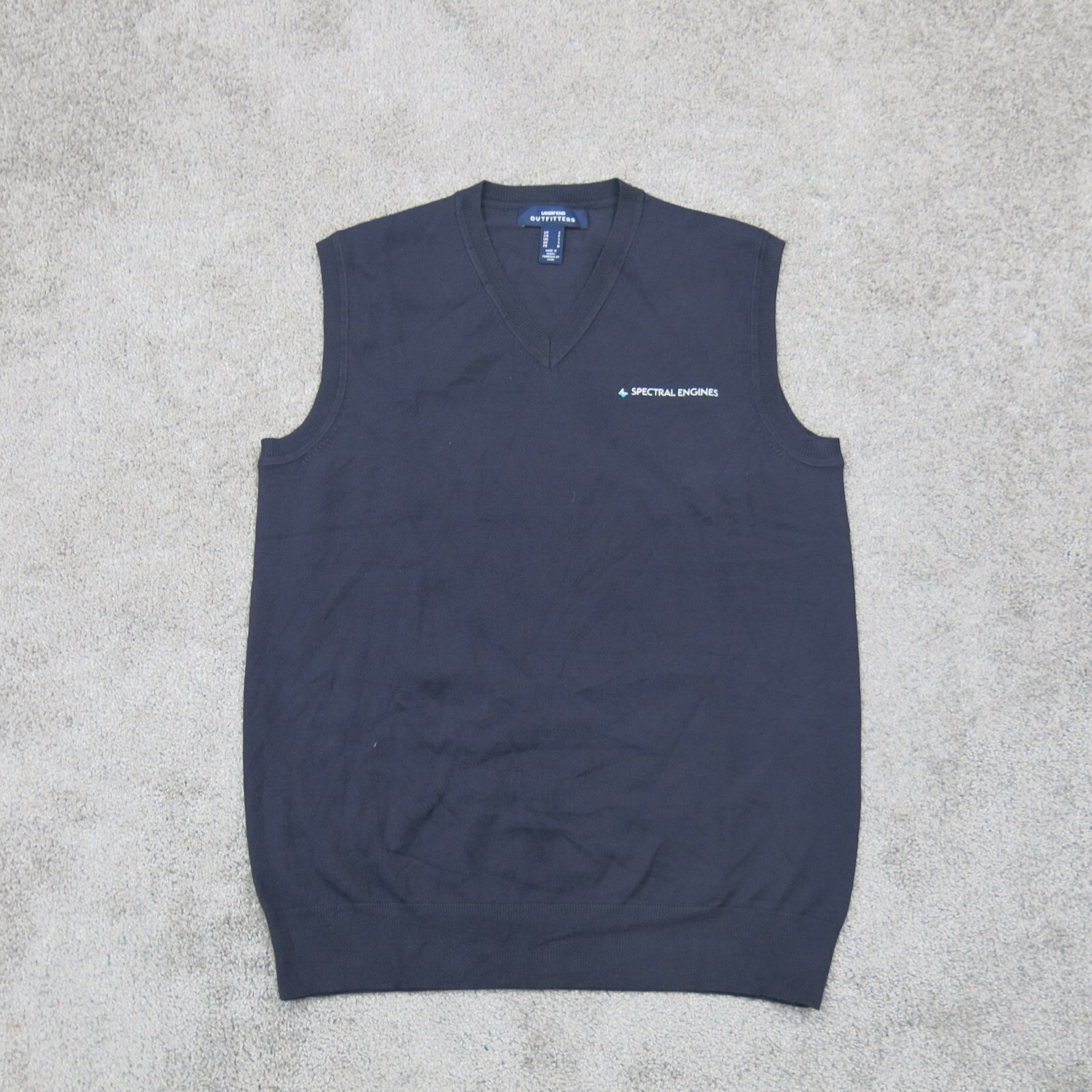 Lands End Outfitters Mens Pullover Sweater Vest Sleeveless V Neck Black