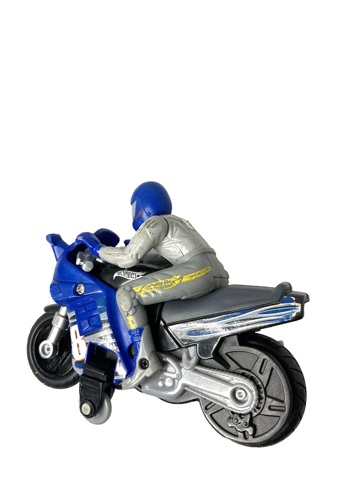 HOT WHEELS TOY гоночные мотоциклы No8 Mattel синие и серые/с гонщиком 2022 - Изображение 4 из 4